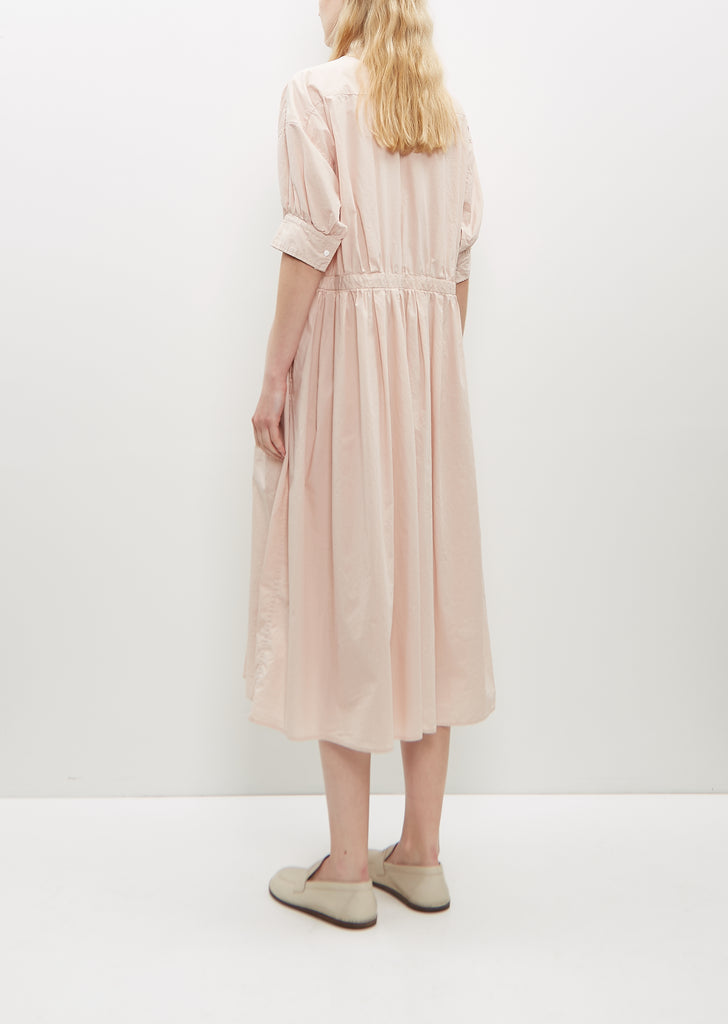 Half Bishop Sleeve String Dress — Smoke Pink