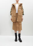 Duck x Nylon Twill Coat — Beige x Khaki