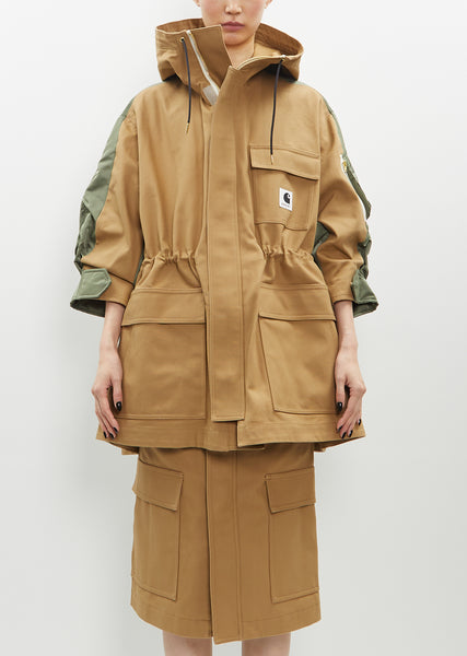 sacai×Carhartt WIPDuck x NylonTwillCoat Duck x Nylon Twill Coat — Black – La Garçonne