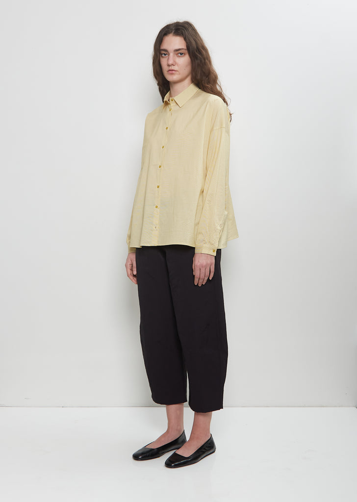 Cotton Silk Small Pocket Shirt — Lemon