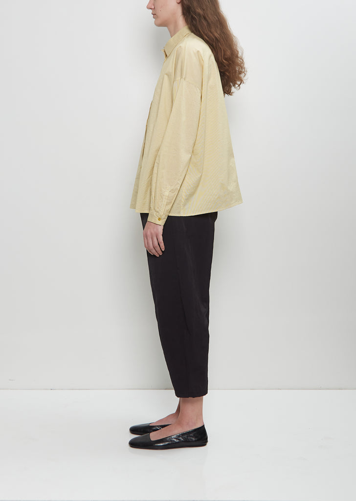 Cotton Silk Small Pocket Shirt — Lemon
