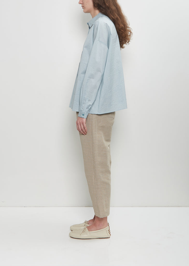 Cotton Silk Small Pocket Shirt — Sky