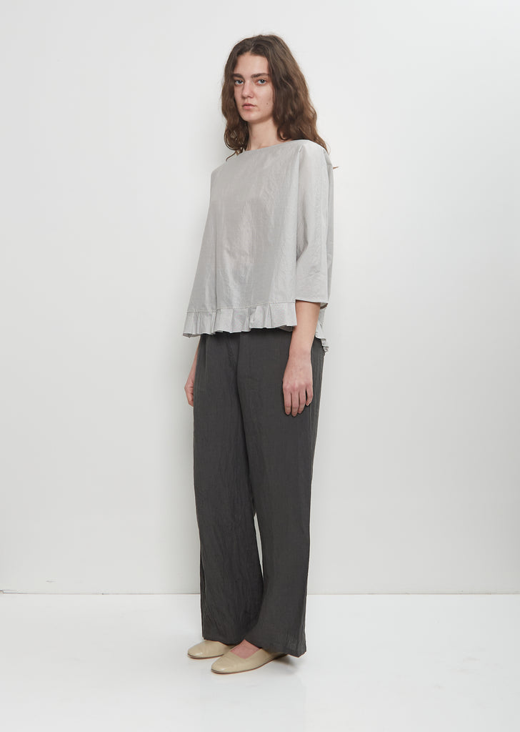 Linen Wide Straight Pull On Pant