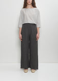 Linen Wide Straight Pull On Pant