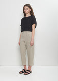 Linen Straight Pull On Pant — Ecru