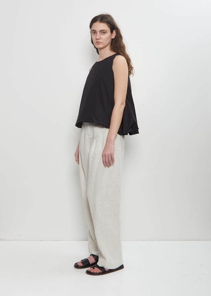 Linen Loose Pleated Wide Leg Trouser