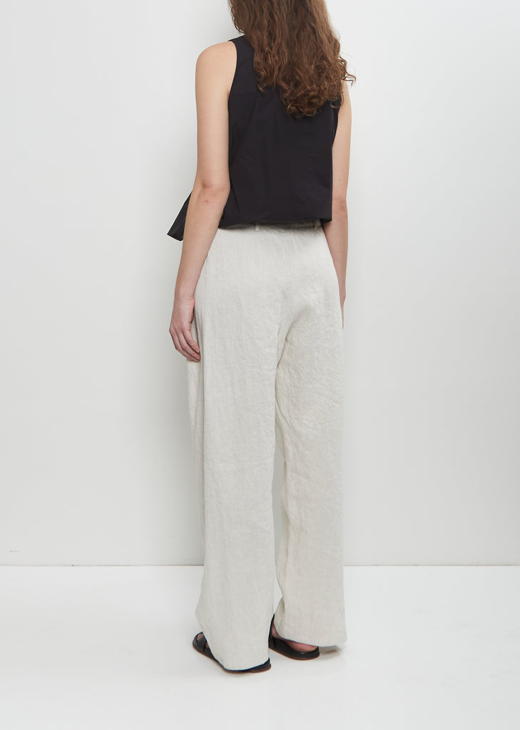 Linen Loose Pleated Wide Leg Trouser