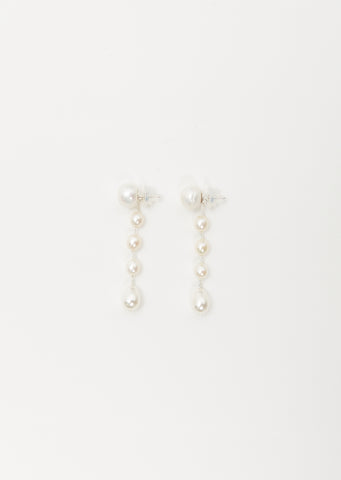 Small Passante Earrings — White Pearl