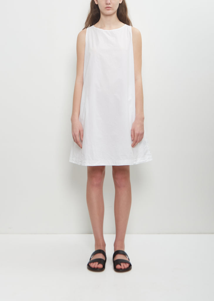 Tissue Cotton Sleeveless Tunic Dress — Milk