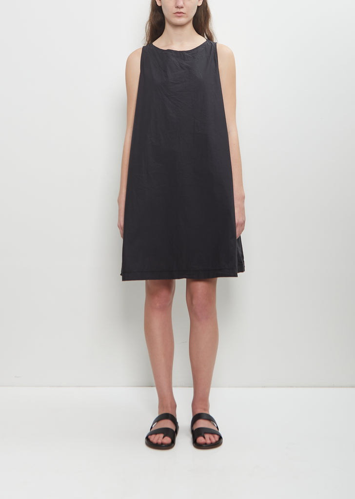 Tissue Cotton Sleeveless Tunic — Black