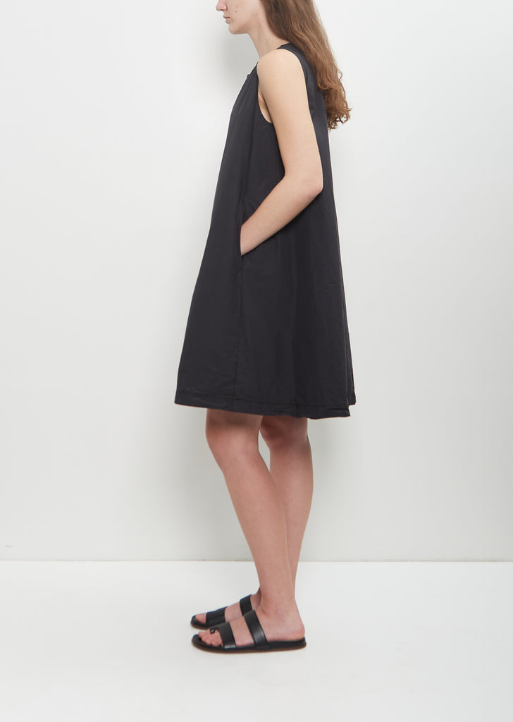 Tissue Cotton Sleeveless Tunic — Black