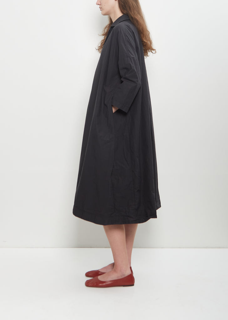 Tissue Cotton Vareuse Dress — Black
