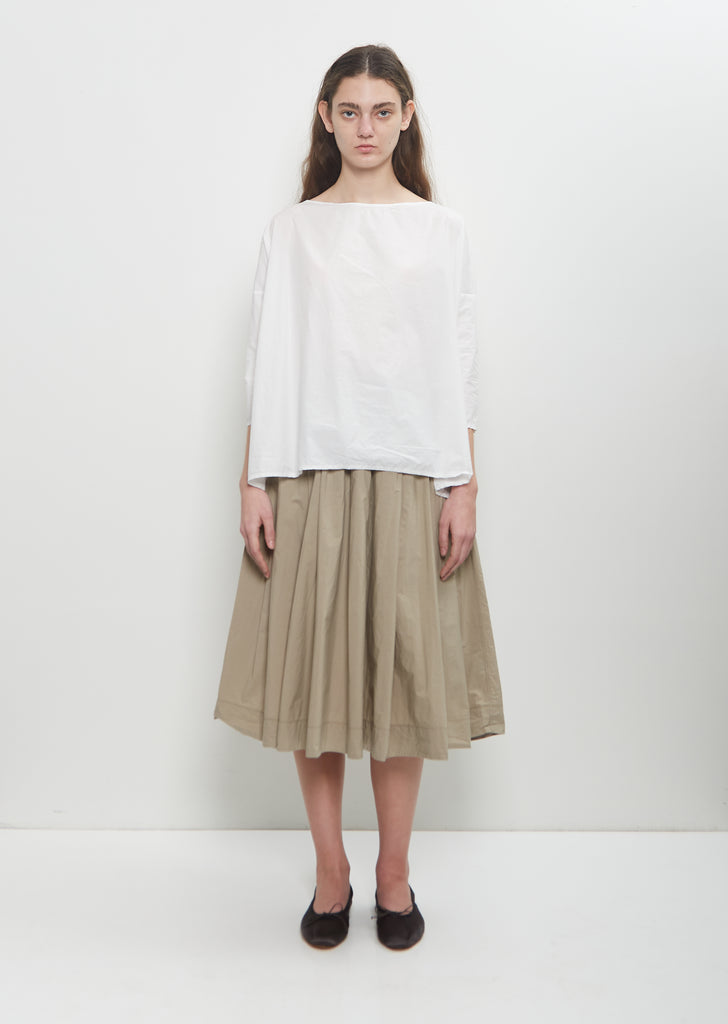 Tissue Cotton Short Tunic Top — Milk