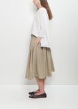 Tissue Cotton Pleated Short Skirt — Stone