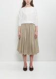 Tissue Cotton Pleated Short Skirt — Stone