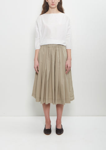 Tissue Cotton Pleated Short Skirt — Stone