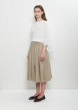 Tissue Cotton Pleated Short Skirt — Stone