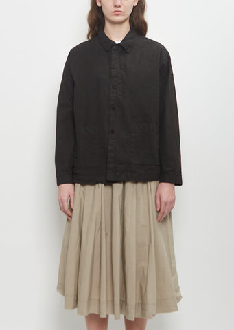 Cotton Canvas Over Shirt Jacket — Brown