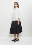 Tissue Cotton Pleated Short Skirt — Black