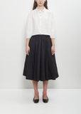 Tissue Cotton Pleated Short Skirt — Black