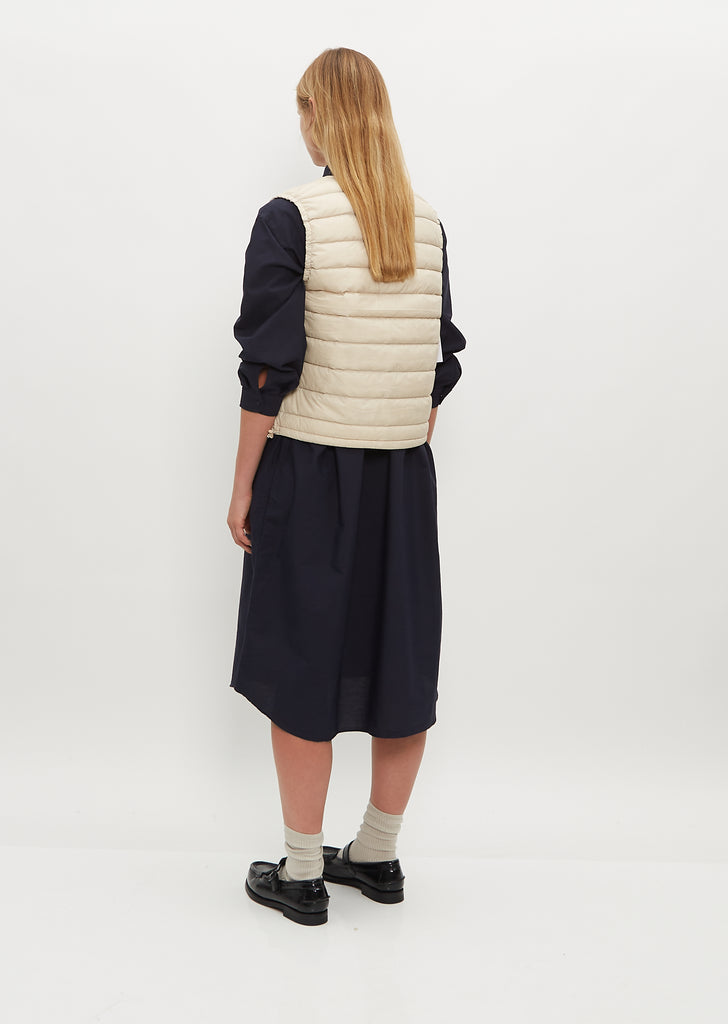 Inner Down Crewneck Vest — Oyster White