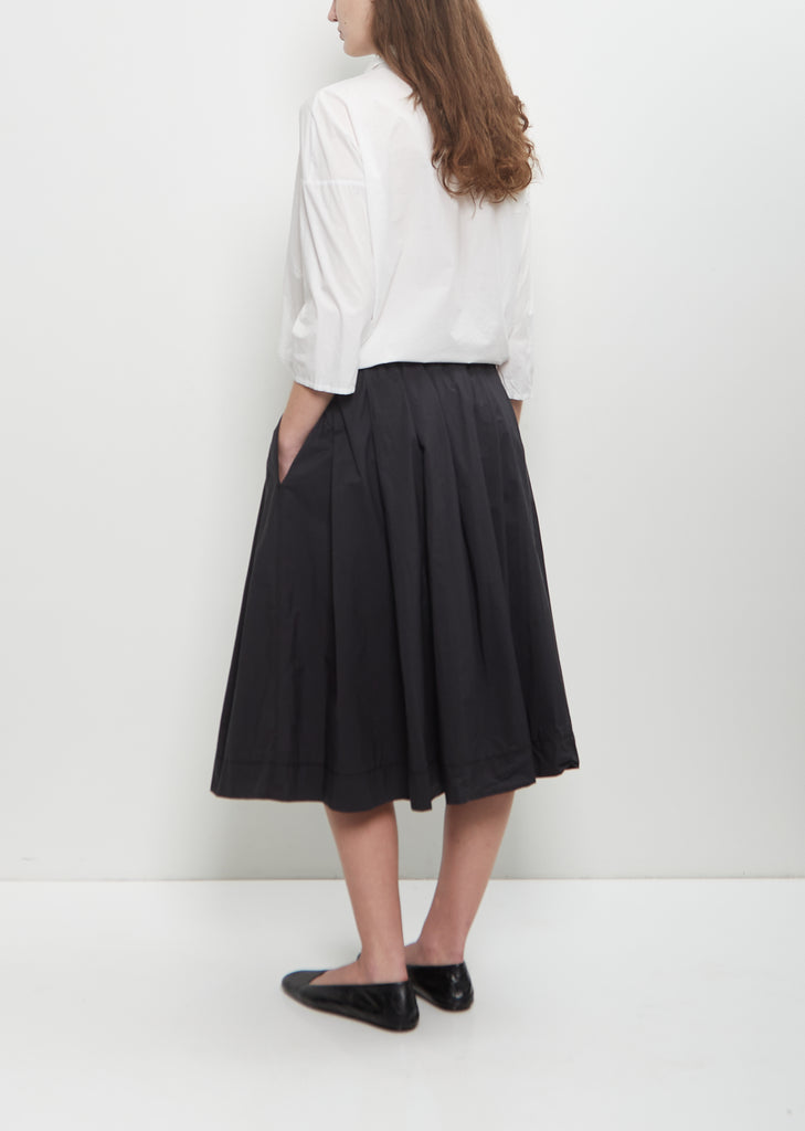 Tissue Cotton Pleated Short Skirt — Black