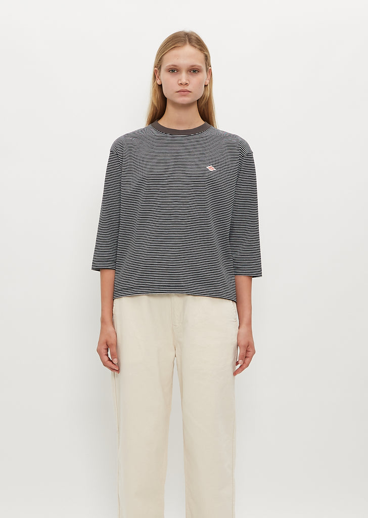 Crew Neck 3/4 Sleeves P.O — Black/White