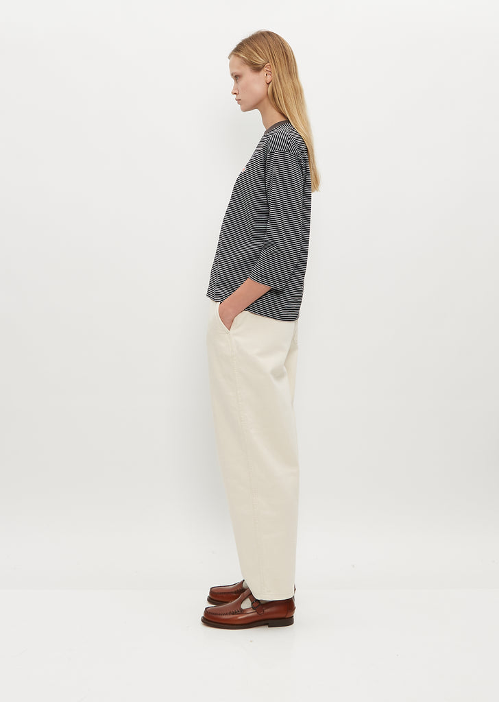 Crew Neck 3/4 Sleeves P.O — Black/White