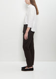 Stretch Cotton Slim Trousers — Brown