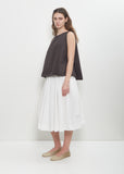Tissue Cotton Pleated Short Skirt — Milk