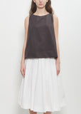 Tissue Cotton Sleeveless Top — Brown
