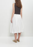 Tissue Cotton Pleated Short Skirt — Milk
