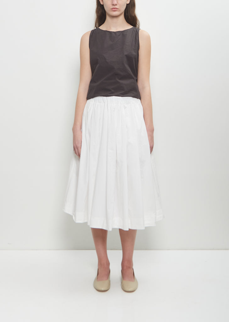 Tissue Cotton Pleated Short Skirt — Milk