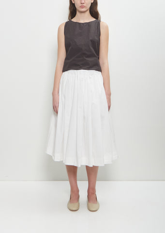 Tissue Cotton Pleated Short Skirt — Milk