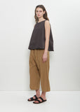 Tissue Cotton Wide & Short Trousers — Gold