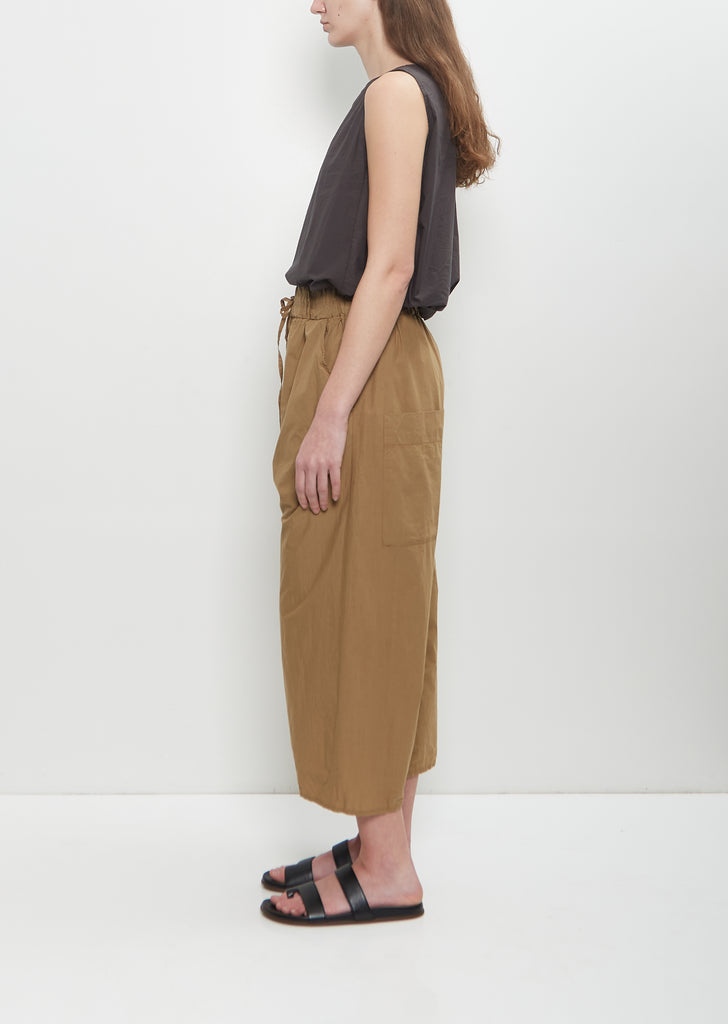 Tissue Cotton Wide & Short Trousers — Gold