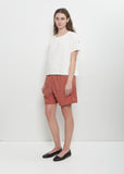Tissue Cotton Shorts — Coral