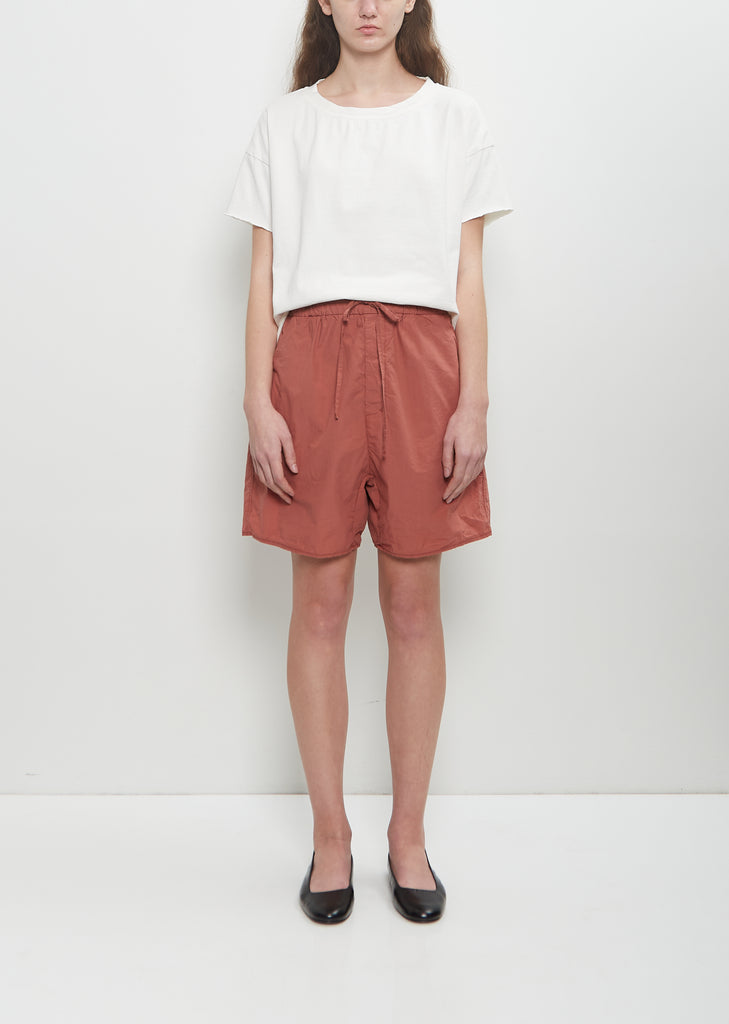 Tissue Cotton Shorts — Coral