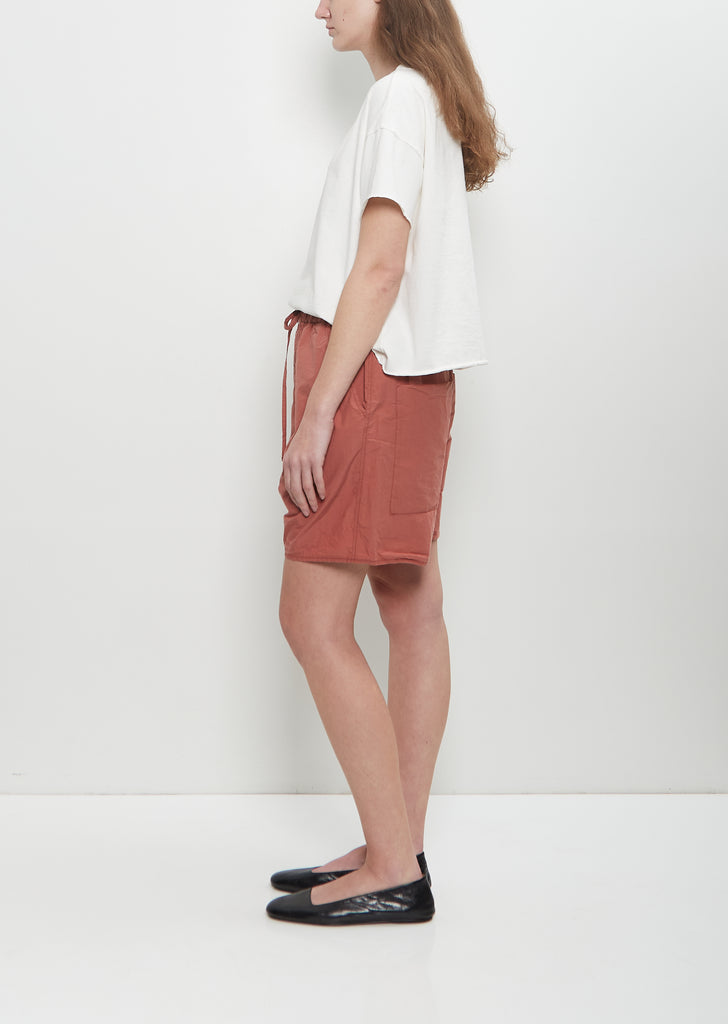 Tissue Cotton Shorts — Coral