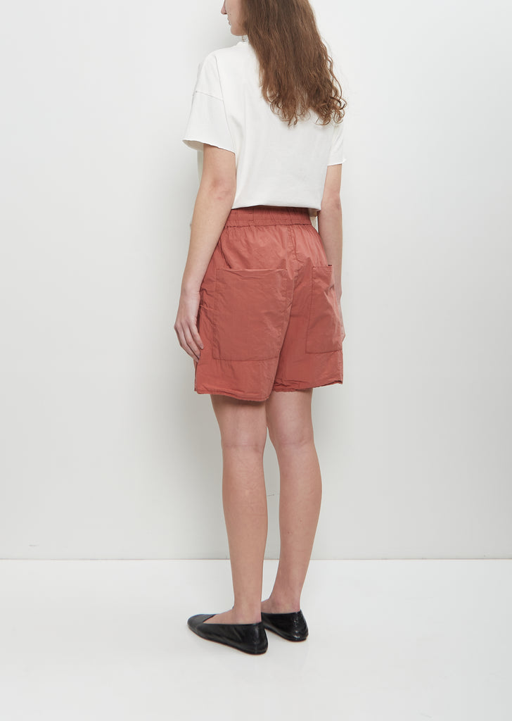 Tissue Cotton Shorts — Coral