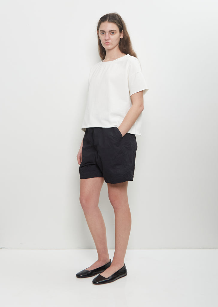 Cotton Canvas Shorts — Black