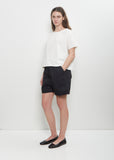 Cotton Canvas Shorts — Black