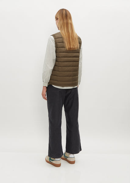 Inner Down Crewneck Vest — Olive – La Garçonne