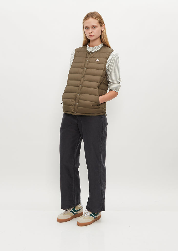 Inner Down Crewneck Vest — Olive