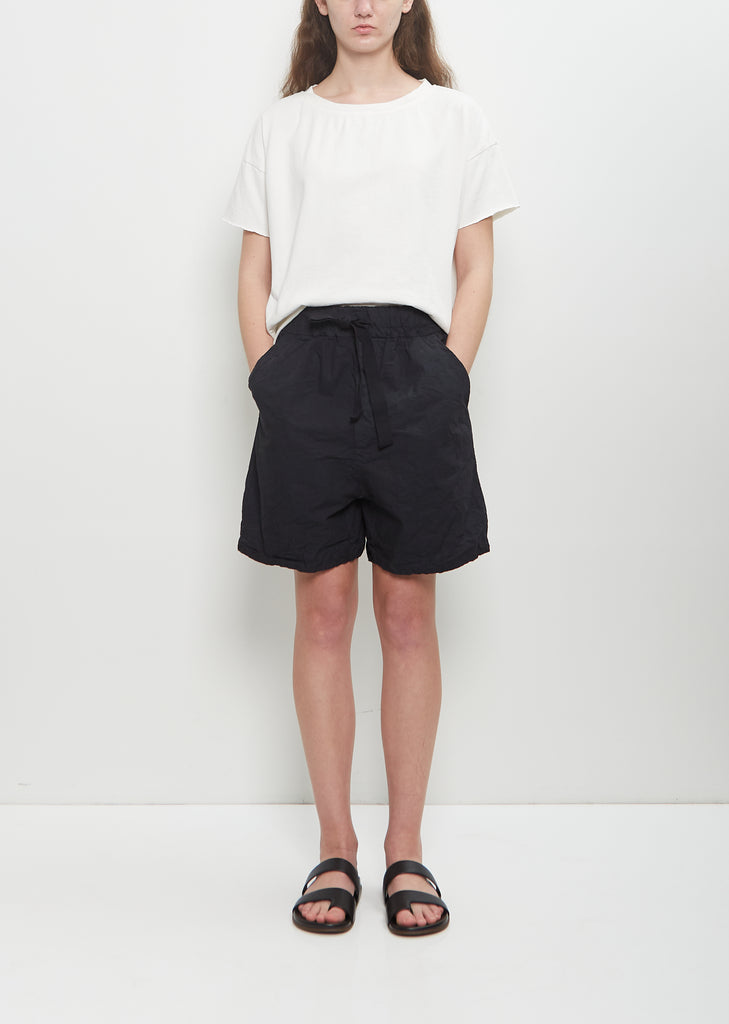 Cotton Canvas Shorts — Black