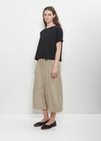 Tissue Cotton Wide Trousers — Stone