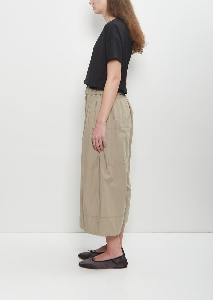 Tissue Cotton Wide Trousers — Stone