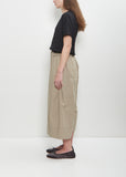 Tissue Cotton Wide Trousers — Stone