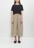 Tissue Cotton Wide Trousers — Stone