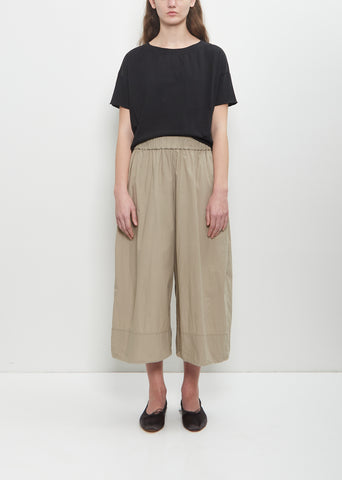 Tissue Cotton Wide Trousers — Stone
